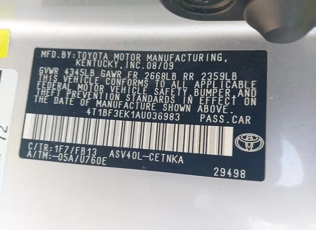 4T1BF3EK1AU036983 2010 2010 Toyota Camry- LE 9