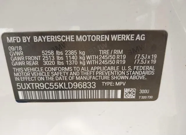 5UXTR9C55KLD96833 2019 2019 BMW X3- Xdrive30I 9