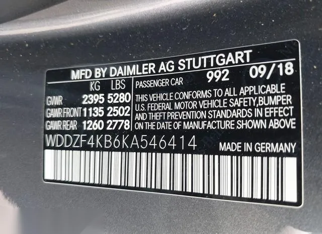 WDDZF4KB6KA546414 2019 2019 Mercedes-Benz E 300- 4Matic 9