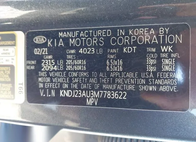 KNDJ23AU3M7783622 2021 2021 KIA Soul- S 9