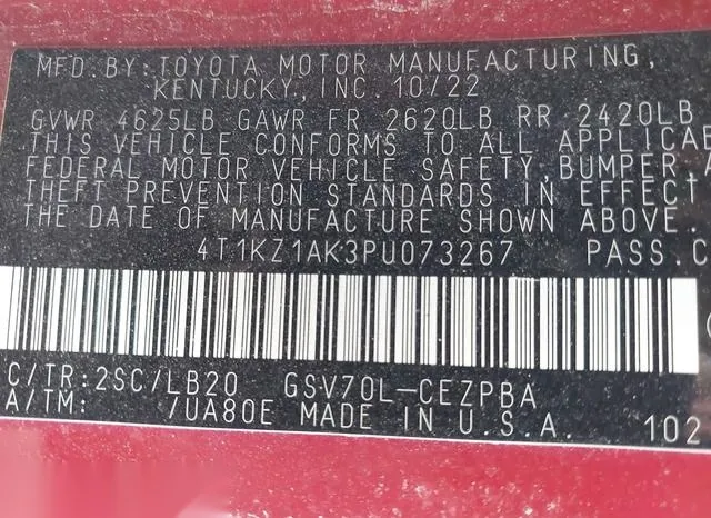 4T1KZ1AK3PU073267 2023 2023 Toyota Camry- Xse V6 9