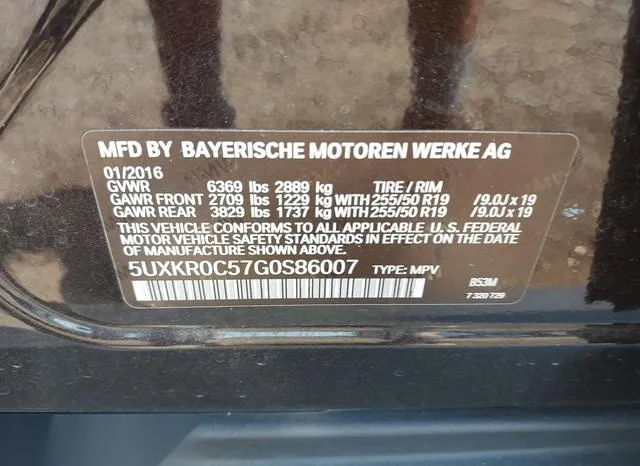 5UXKR0C57G0S86007 2016 2016 BMW X5- Xdrive35I 9