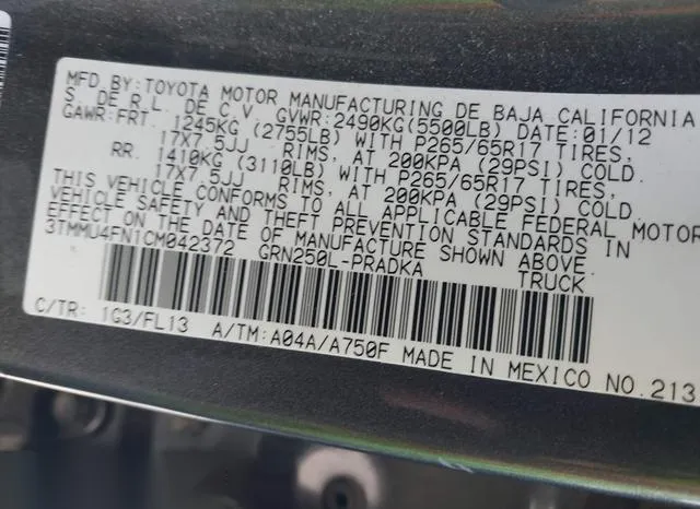 3TMMU4FN1CM042372 2012 2012 Toyota Tacoma- Base V6 9