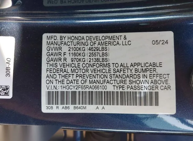 1HGCY2F65RA066100 2024 2024 Honda Accord- Hybrid Ex-L 9