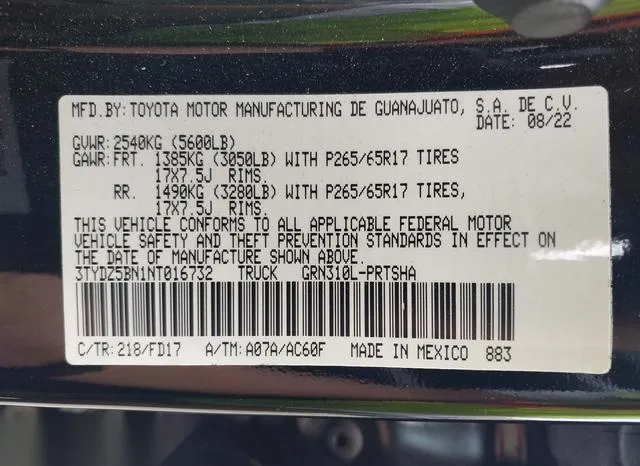 3TYDZ5BN1NT016732 2022 2022 Toyota Tacoma- Trd Sport 9