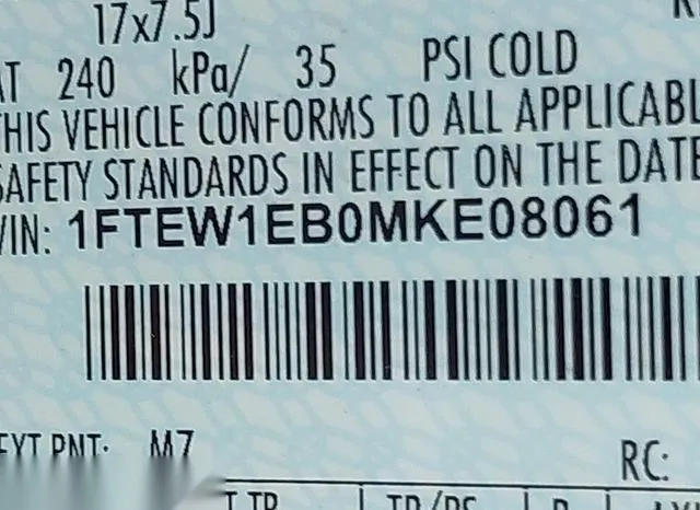 1FTEW1EB0MKE08061 2021 2021 Ford F-150- XL 9