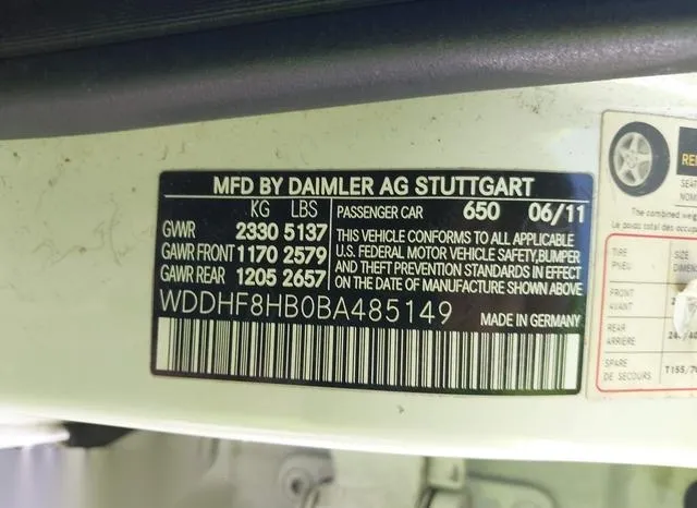 WDDHF8HB0BA485149 2011 2011 Mercedes-Benz E 350- 4Matic 9