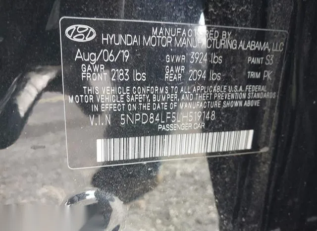 5NPD84LF5LH519148 2020 2020 Hyundai Elantra- Sel 9