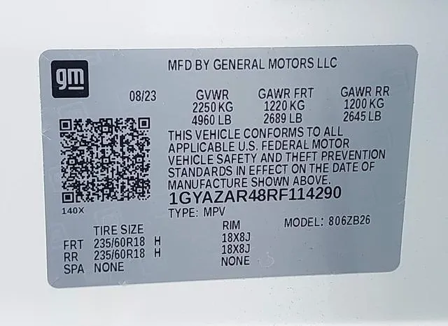 1GYAZAR48RF114290 2024 2024 Cadillac XT4- Fwd Luxury 9