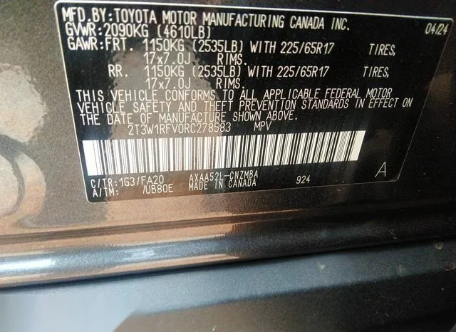 2T3W1RFV0RC278583 2024 2024 Toyota RAV4- Xle 9