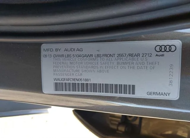 WAUGFAFC9EN051881 2014 2014 Audi A6- 2-0T Premium 9