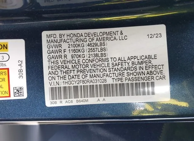 1HGCY2F80RA031028 2024 2024 Honda Accord- Hybrid Touring 9