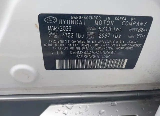 KMHM34AA5PA033647 2023 2023 Hyundai Ioniq 6- Sel 9