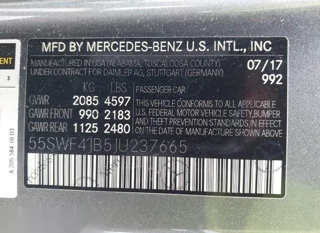 55SWF4JB5JU237665 2018 2018 Mercedes-Benz C 300 9