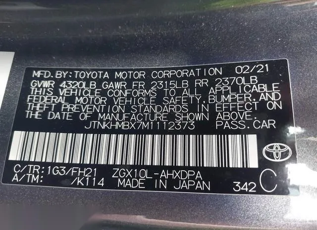 JTNKHMBX7M1112373 2021 2021 Toyota C-HR- LE 9