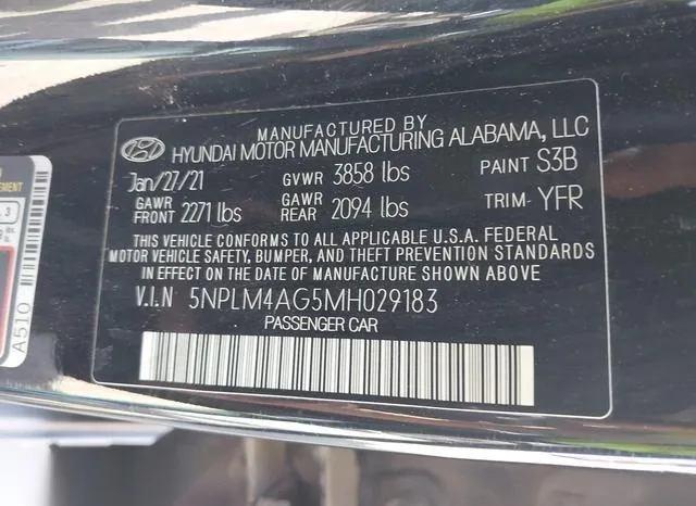 5NPLM4AG5MH029183 2021 2021 Hyundai Elantra- Sel 9