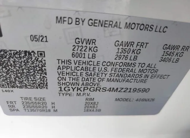 1GYKPGRS4MZ219590 2021 2021 Cadillac XT6- Sport 9