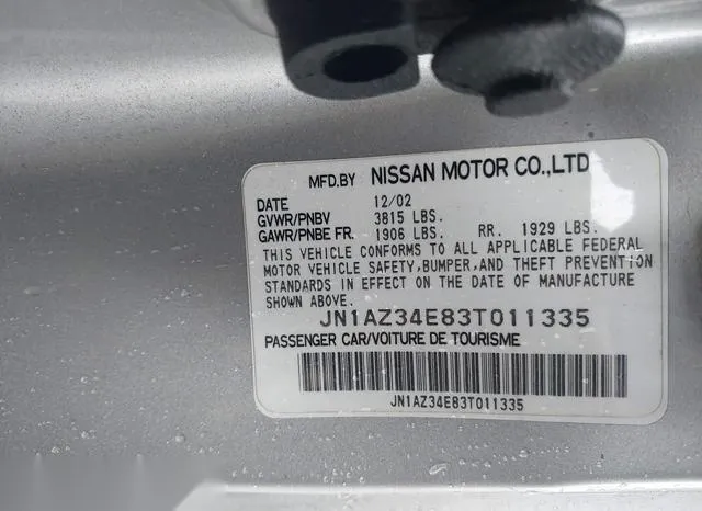 JN1AZ34E83T011335 2003 2003 Nissan 350Z- Touring 9