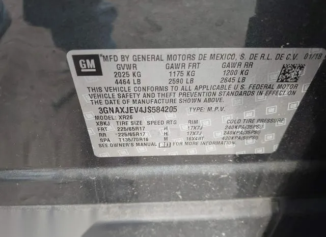 3GNAXJEV4JS584205 2018 2018 Chevrolet Equinox- LT 9