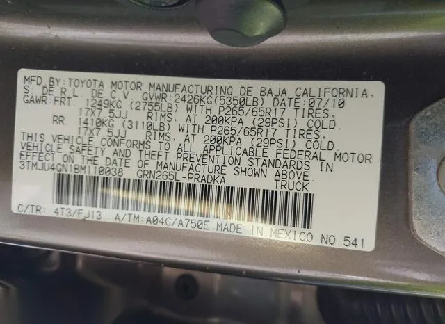 3TMJU4GN1BM110038 2011 2011 Toyota Tacoma- Prerunner V6 9