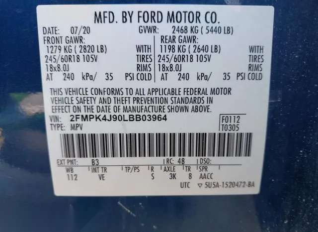 2FMPK4J90LBB03964 2020 2020 Ford Edge- Sel 9