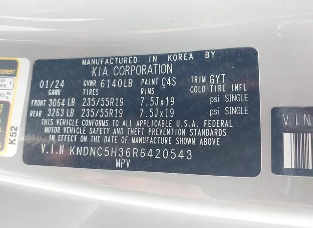 KNDNC5H36R6420543 2024 2024 KIA Carnival Mpv- EX 9