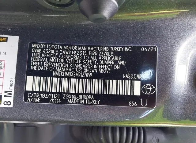 NMTKHMBX2MR127059 2021 2021 Toyota C-HR- LE 9