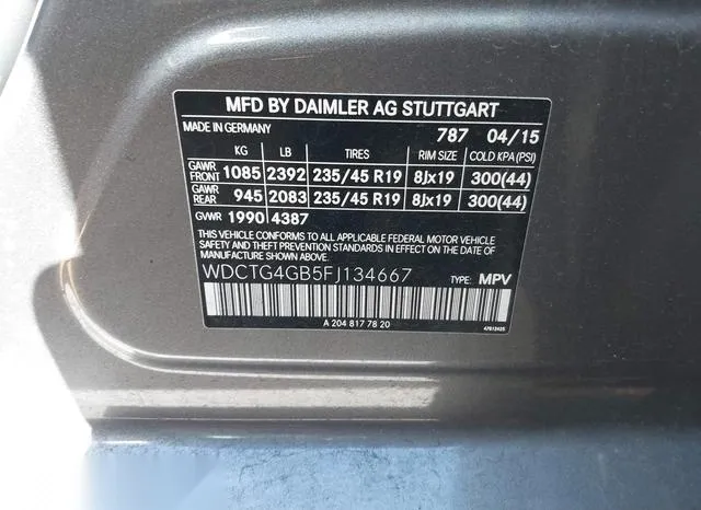 WDCTG4GB5FJ134667 2015 2015 Mercedes-Benz Gla-Class- Gla 250 9