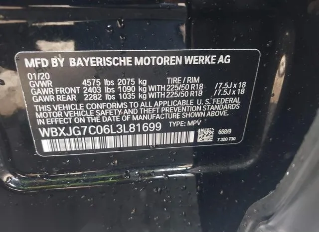 WBXJG7C06L3L81699 2020 2020 BMW X1- Sdrive28I 9