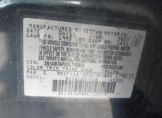 3N1AB7AP8DL710374 2013 2013 Nissan Sentra- SL 9