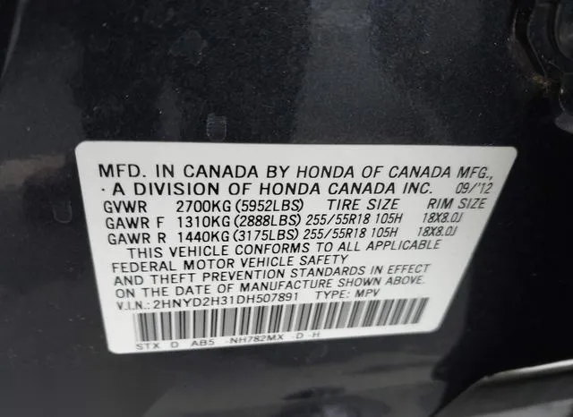 2HNYD2H31DH507891 2013 2013 Acura MDX- Technology Package 9