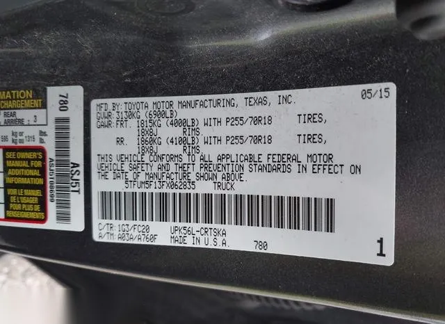 5TFUM5F13FX062835 2015 2015 Toyota Tundra- Sr5 4-6L V8 9