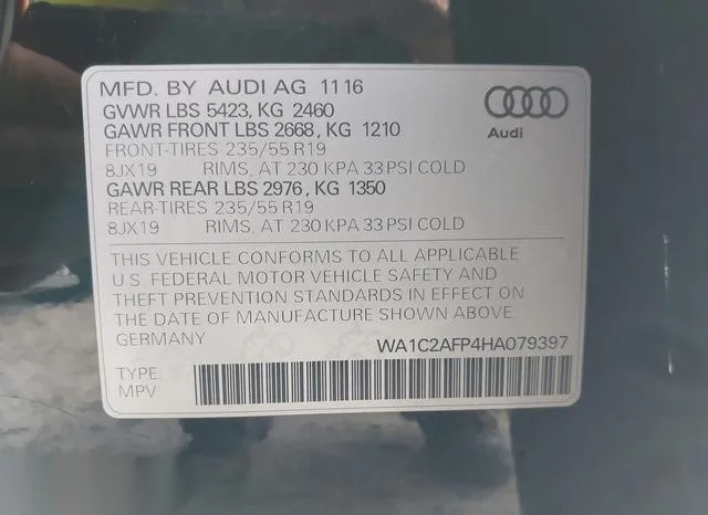 WA1C2AFP4HA079397 2017 2017 Audi Q5- 2-0T Premium 9