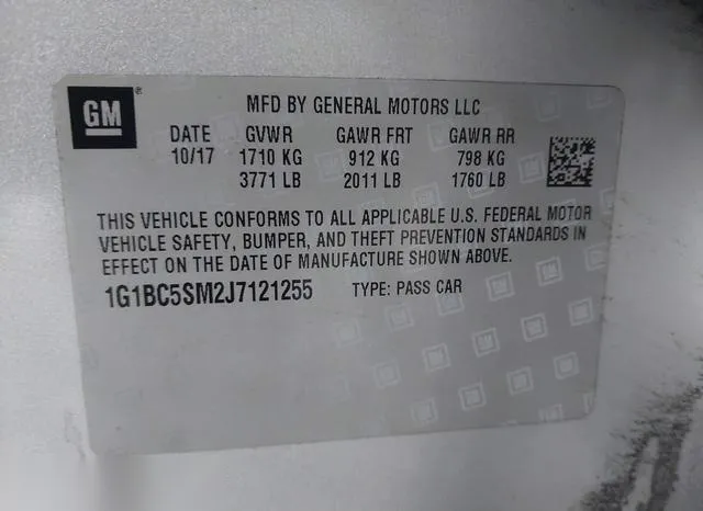 1G1BC5SM2J7121255 2018 2018 Chevrolet Cruze- Ls Auto 9