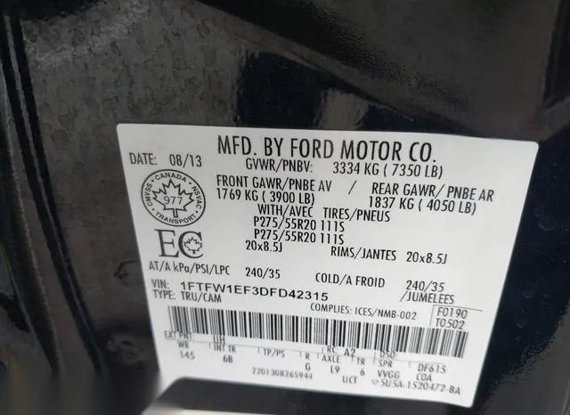 1FTFW1EF3DFD42315 2013 2013 Ford F-150- FX4 9