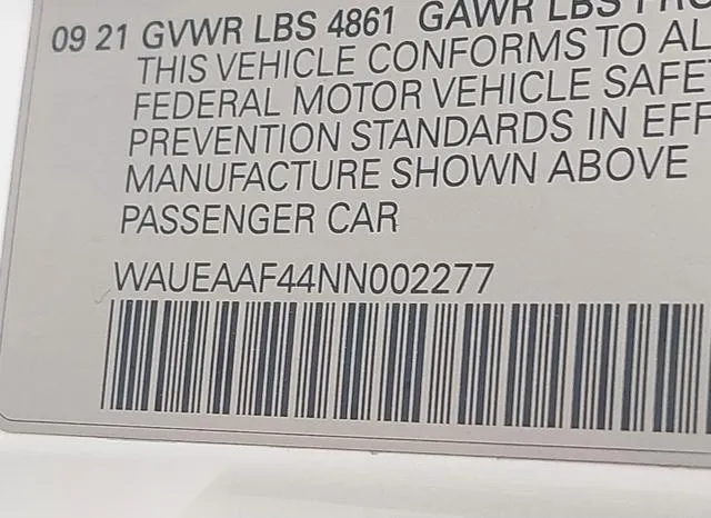 WAUEAAF44NN002277 2022 2022 Audi A4- Premium Plus 45 Tfsi S 9