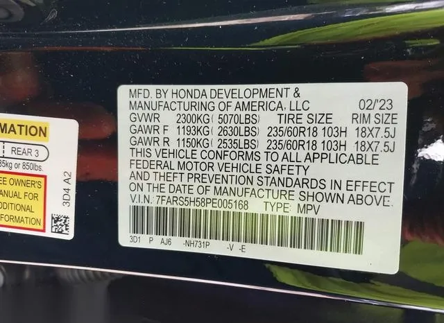 7FARS5H58PE005168 2023 2023 Honda CR-V- Hybrid Sport 9