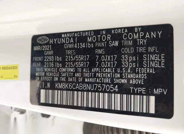 KM8K6CAB8NU757054 2022 2022 Hyundai Kona- Sel 9