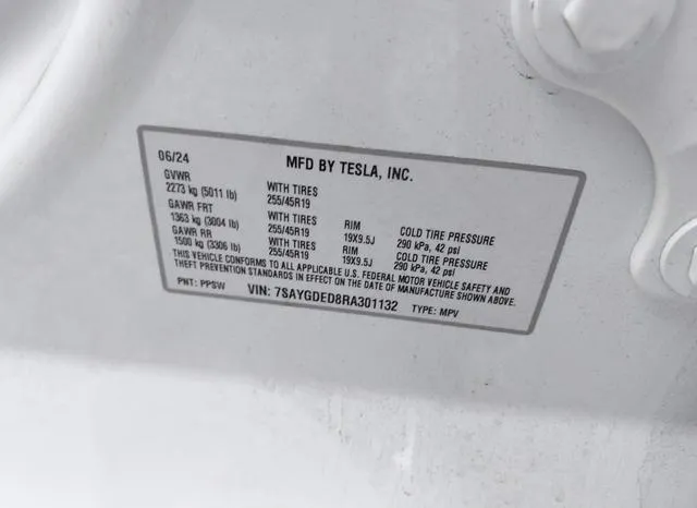 7SAYGDED8RA301132 2024 2024 Tesla Model Y- Long Range Dual 9