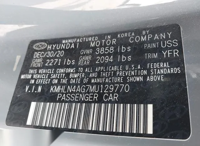 KMHLN4AG7MU129770 2021 2021 Hyundai Elantra- Sel 9