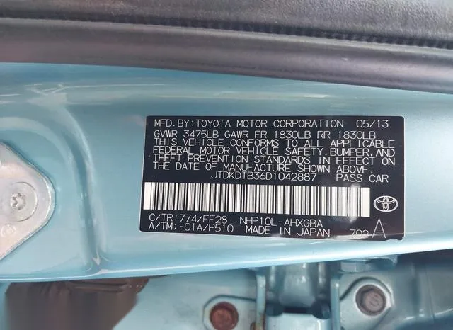 JTDKDTB36D1042887 2013 2013 Toyota Prius- C Four/One/Three/Two 9