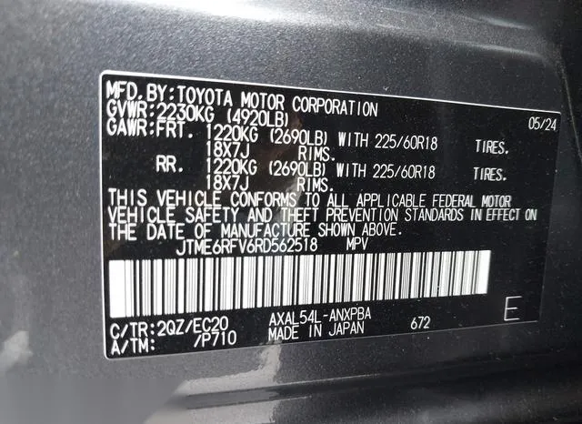 JTME6RFV6RD562518 2024 2024 Toyota RAV4- Hybrid Xse 9