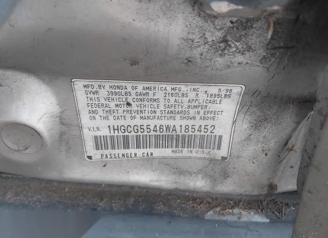 1HGCG5546WA185452 1998 1998 Honda Accord- LX 9