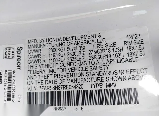 7FARS6H87RE054820 2024 2024 Honda CR-V- Hybrid Sport-L 9