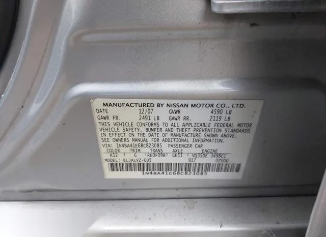 1N4BA41E68C823085 2008 2008 Nissan Maxima- 3-5 SE 9