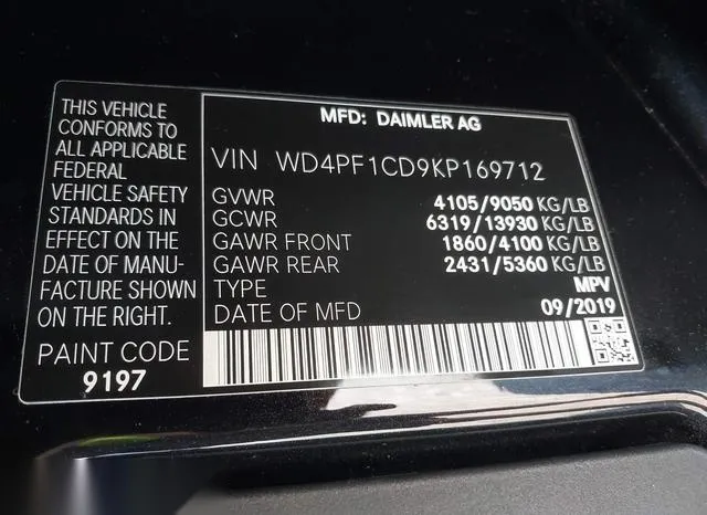 WD4PF1CD9KP169712 2019 2019 Mercedes-Benz Sprinter 2500- Hig 9