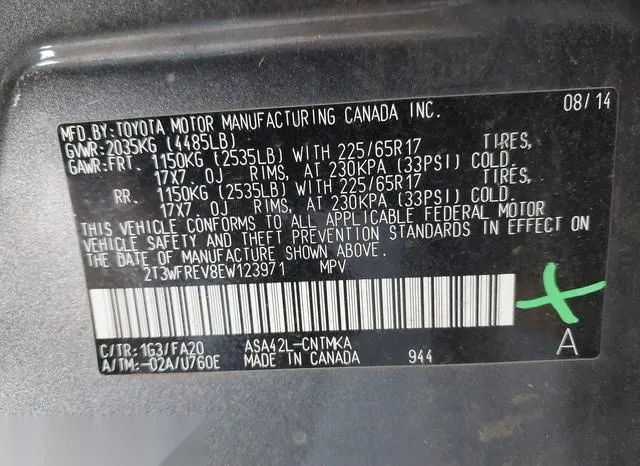 2T3WFREV8EW123971 2014 2014 Toyota RAV4- Xle 9