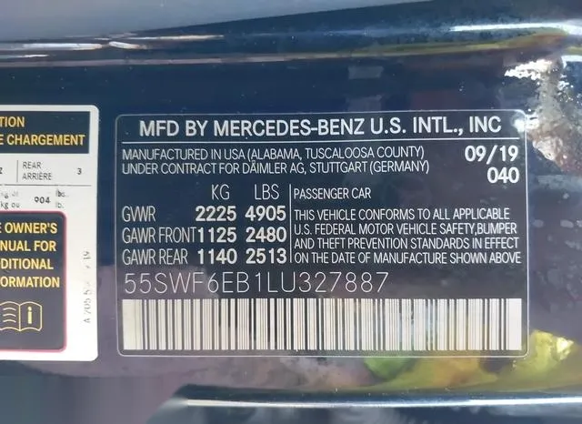 55SWF6EB1LU327887 2020 2020 Mercedes-Benz AMG C 43- 4Matic 9