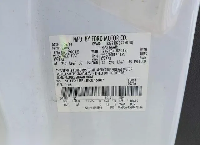 1FTFX1EF4EKE45667 2014 2014 Ford F-150- XL 9