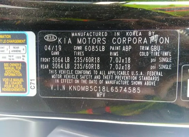 KNDMB5C18L6574585 2020 2020 KIA Sedona- EX 9